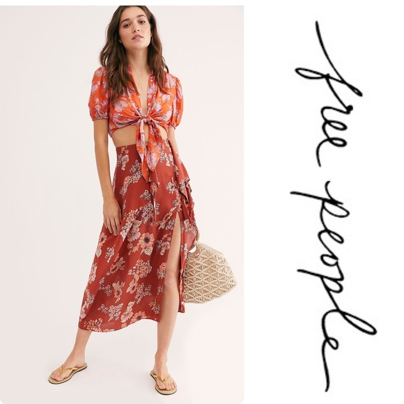 Free People Dresses & Skirts - Free People Sunray Sarong Skirt in Pink Combo